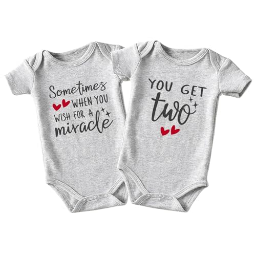Shlrzy Wish One Get Two Baby Outfits For Boy And Girl Newborn Twins - Must Haves - Twin Baby Bodysuit