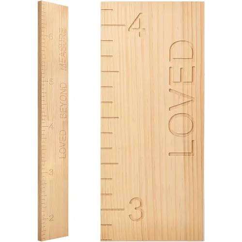 Growth Chart for Kids, Solid Wood Height Chart for Kids Toddler Baby playrooms and Bedrooms Wall Decor for up to 3 Children