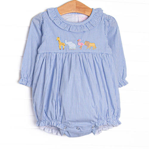 Jungle Jive Applique Ruffle Bubble, Blue – Stitchy Fish