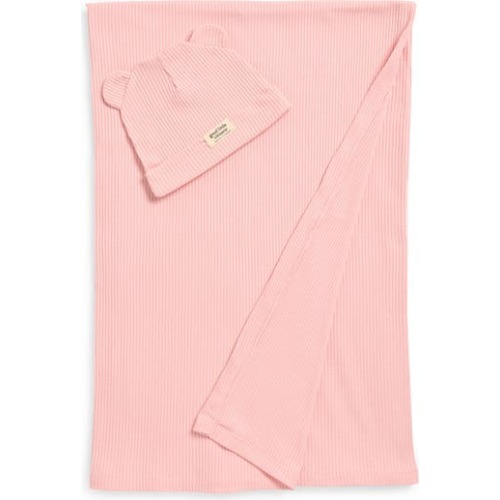 Rib Swaddle Blanket & Hat Set