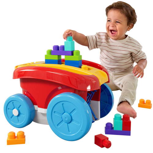 MEGA BLOKS First Builders Block Scooping Wagon with Storage (20 Pieces) for Toddlers