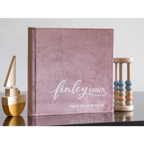 Custom Suede Baby Memory Book: First Year Photo Album