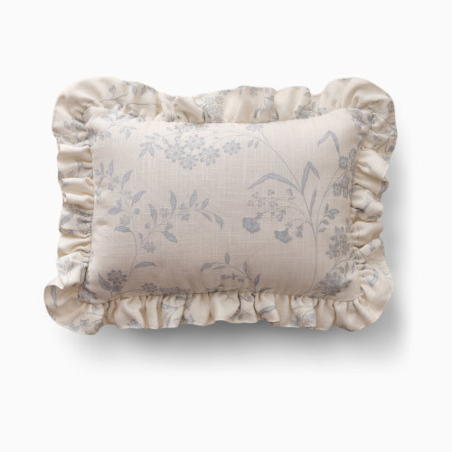 House of Noa Ruffle Pillow - Kit Ivory & Sky, Medium