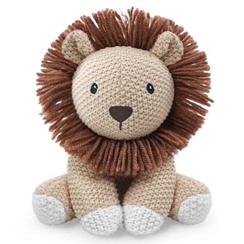 Lion Stuffed Animal for Kids,8inch Sit Lion Toys Hand Knit Doll Baby Cute Doll Bed Time,Handmade Knit Animal Toy Soft Cotton Knitted Animals Teddy Bear Christmas Birthday Gifts （Knit Lion）