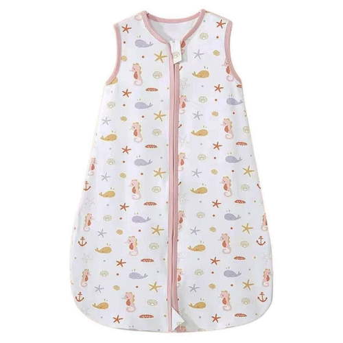 WIBACKER Baby Sleep Sack TOG 0.5 Wearable Blanket for Babies 100% Cotton 2-Way Zipper 0-6 Months Newborn