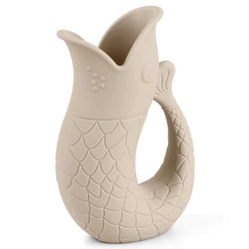 Baby Bath Rinse Cup, Silicone Shampoo Washing Rinse Cup for Kids, Bath Rinse Cup with Handle (Sand)