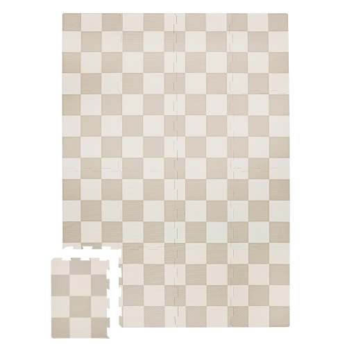 checkerboard beige EVA foam puzzle mat
