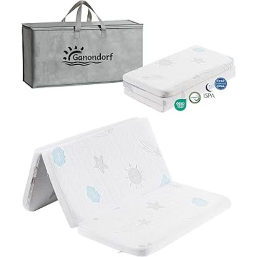 Ganondorf 38"X26"X1.5" Trifold Pack and Play Mattress Pack N Play Mattress Dual-Sided Memory Foam Baby Mattress Pad