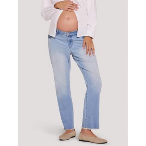 Women's Under the Belly Slim Straight Leg Maternity Jeans - Light Wash - Size: Medium - Motherhood Maternity