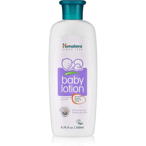 Himalaya Baby Lotion with Olive Oil and Almond Oil, Free from Parabens, Mineral Oil & Lanolin, Dermatologist Tested, 6.76 oz (200 ml)
