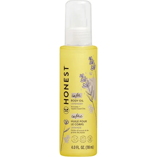The Honest Company Lavender Infused Calming Body Oil Moisturize Nourish and Soothe Baby's Skin Plant-Based Hypoallergenic Vegan 4.0 fl oz