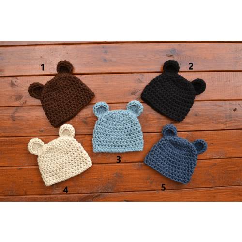 Baby Bear Hat Baby Boy Girl Bear Hat Crochet Baby Hat Baby Bear Beanie Newborn Bear Hat Newborn Photo Prop Baby Boy Girl Beanie