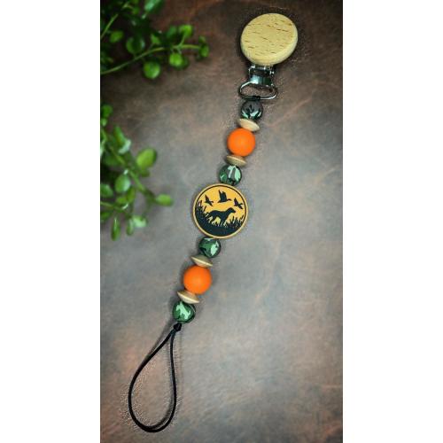 Custom pacifier clip, duck call, hunting, ducks, camo, lab, keepsake, gift, baby shower, personalized