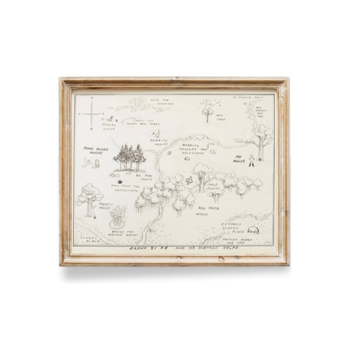 Winnie The Pooh Hundred Acre Wood Map - 11x14 Art Print (Unframed) | Neutral Nursery Decor | Kids Bedroom Wall Decor | A. A. Milne | Boys Room or Girls Room Artwork | Vintage Original Drawing