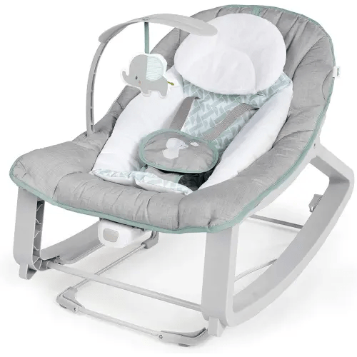 Ingenuity Keep Cozy 3-in-1 Grow with Me Vibrating Baby Bouncer, Seat & Infant to Toddler Rocker, Vibrations & -Toy Bar, 0-30 Months Up to 40 lbs (Weaver)