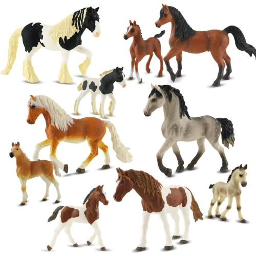 10PCS Horse Figurine Set Realistic Horse Figure Toys for Toddlers Educational Gift for Kids Perfect Party Favors Animal Figure Learnig Toys