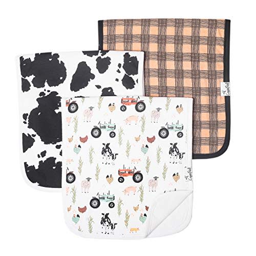 Copper Pearl Premium Baby Burp Cloths - 3-Pack Large Cotton Burp Cloths, Extra Soft Spit Up Rags with 3 Absorbent Layers, Perfect for Baby Boy and Baby Girl Gifts (21" x 10" Size, Jo Set)