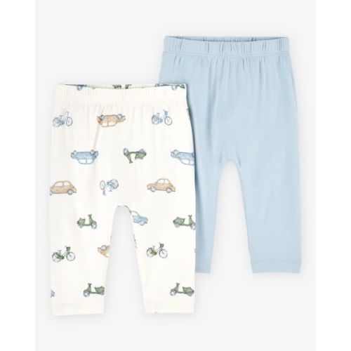 Baby Boy 2-Pack PurelySoft Pull-On Pants - Blue/Ivory - Carter's | Carter's