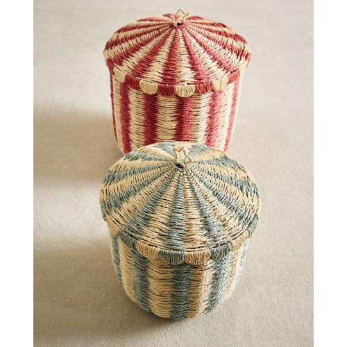 KIDS’ PAPER CIRCUS BASKET 16.9" (Red) | Zara Home United States of America