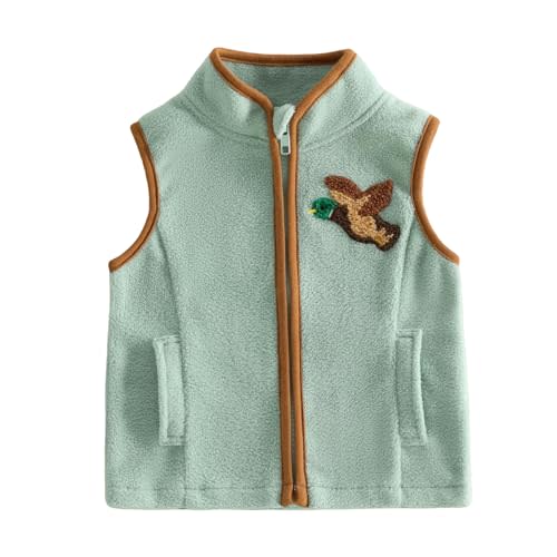 Bagilaanoe Toddler Baby Boy Vest Fall Winter Outfit Zip Up Fleece Jacket Coat Mallard Duck Hunting Clothes