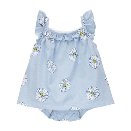 Carter's Child of Mine Baby Girl Romper, Floral, Sizes 0/3-24 Months, Ruffle Sleeves, Snaps