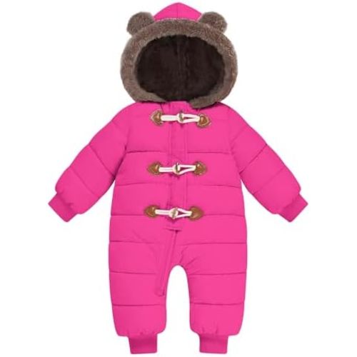 Belovecol Baby Boys Girls Snowsuit Toddler Snow Suit with Zipper Winter Warm Jumpsuit Coat for 3-24 Months