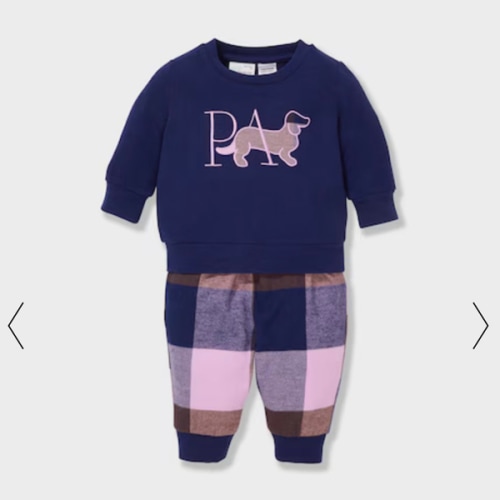 Baby Girl Buffalo Check Long Pj Set Multi - Peter Alexander