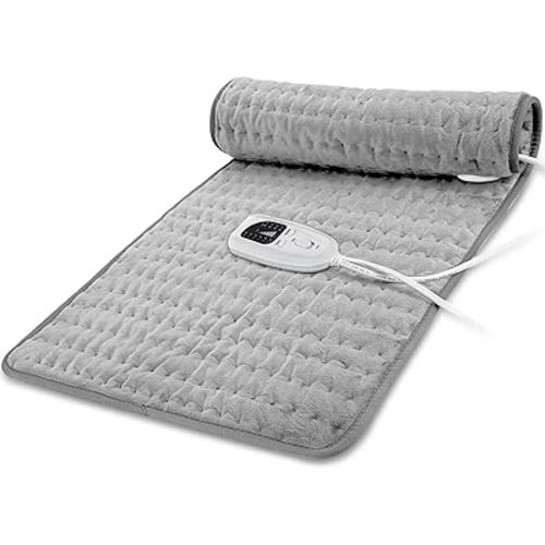 33"X17" Electric Heating pad with 6 Heat Settings, Auto Shut Off, Silver Gray Dry Electric Heating for Back Neck Knee Arms Legs Shoulder Heat Pads for Christmas Birthday Father's Day Mother's Day