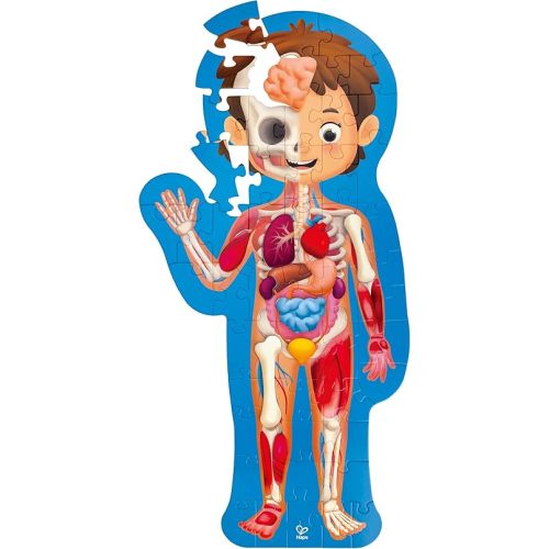 Hape Human Body Puzzle | 60 Oversized Pieces Educational Anatomy Jigsaw, Wooden Organs, for Children 4+ Years