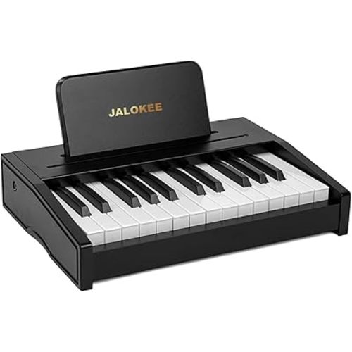 Kids Piano Keyboard, Digital Piano for Kids, Music Educational Instrument Toy, Wood Toy for 3+ Girls and Boys (Black, 25 Keys)