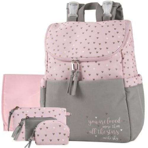 Baby Essentials Multi-Pocket Diaper Bag Backpack (5 Piece) with Matching Changing Pad and Accessories for Newborns, Infants & Toddlers