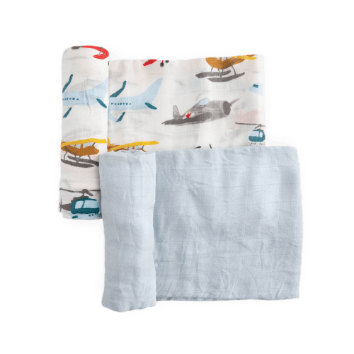Deluxe Muslin Swaddle Blanket 2 Pack - Air Show