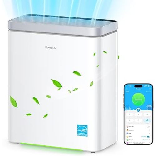 GoveeLife Air Purifier for Home Large Rooms Up to 1046 ft² with PM2.5 Monitor, HEPA Sleep Mode, Smart Air Purifier for Home with App and Alexa Control, 3-in-1 Filter for Pets Hair, Pollen and Smoke