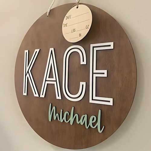 Hospital Door Hanger for Boy Nursery Name Sign Birth Stat Sign Hospital Door Wreath Baby Announcement Sign Nursery Name Sign Girl Boho