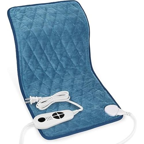 Deepsoon Heating Pad,Electric Heating Pads for Back,Neck,Moist Heating Pad for Abdomen Shoulder Knee Legs,Dry/Moist Heat&Auto Shut Off,Mother's Day Birthday for Men and Women,Weighted Blue,24x12 Inch