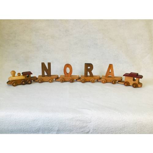Personalized Wood Toy, Letter Train, Waldorf Toys, “SAWYER”