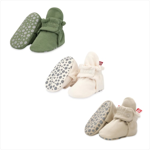Organic Baby Booties Variety Pack - Olive/Cream/Khaki – Zutano