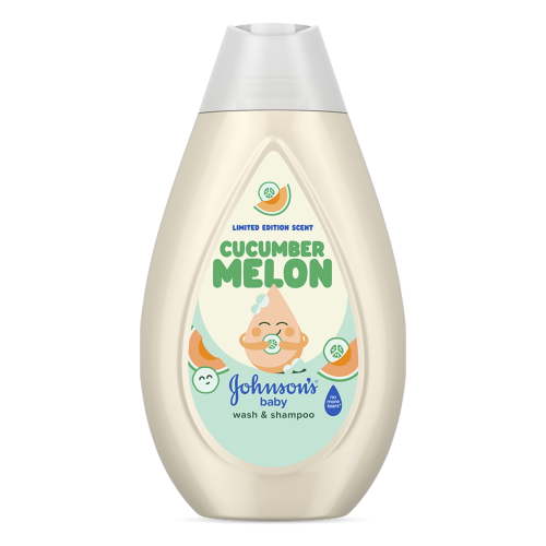Johnson's Baby Wash & Shampoo, Cucumber Melon Scent, 13.6 fl. oz