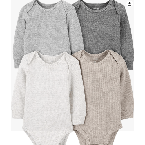 Simple Joys by Carter's unisex-baby 4-pack Long-sleeve Thermal Bodysuit