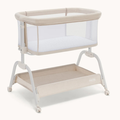 HARPPA Cuddly Lite | 2-in-1 Baby Bassinet & Bedside Sleeper for Newborns with Anti-Reflux Mattress | Adjustable Height, Attaches to Bed, CPSC Certified, Tool-Free Setup & Portable Wheels | Safe Co-Sleeping, Compact Design for Small Spaces, Ideal for Newbo