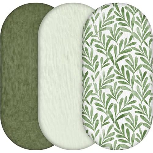 Bassinet Sheets Fitted 3 Pack Muslin Baby Bedside Bassinet Sheets
