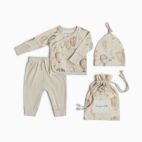 Tiny Kind Bamboo Viscose 3-Piece Newborn Take Me Home Set - Up Up Away, Nb