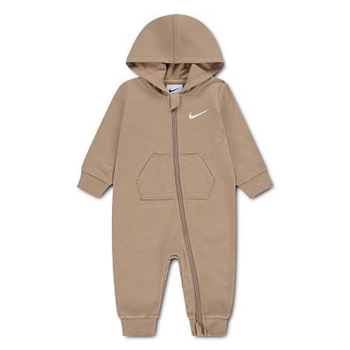 Newborn Baby Nike Essentials French Terry Hooded Long Sleeve Zip Up Coverall
