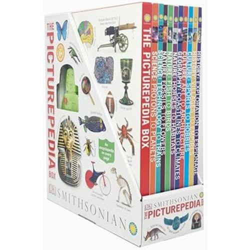 The Picturepedia Box 11 Books Collection Set by DK (Picturepedia Box, Science Protons to Planets, Science Technology to Trains, Nature Fossils To Flowers, Nature Fish to Birds and More...)