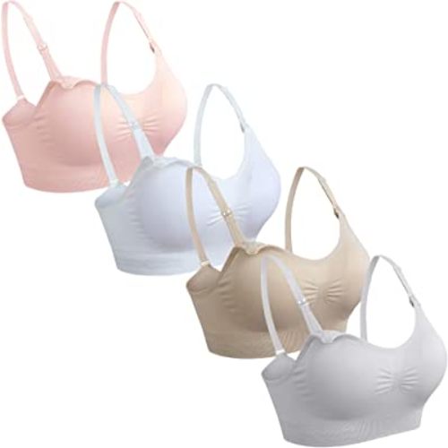 GXXGE 4Pack Nursing Bras for Breastfeeding Maternity Bra Comfort Seamless Pregnancy Sleep Bralette