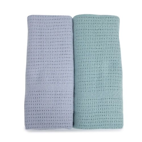 Bubba Blue Nordic Cellular Blanket Sky/Mint