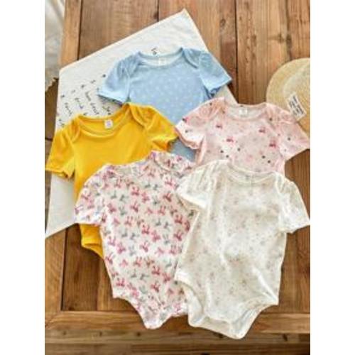 5 piece set newborn summer knit bodysuit