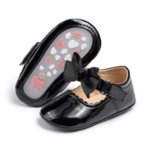 HsdsBebe Baby Girls Mary Jane Dress Shoes Infant Bowknot Princess Crib Flats for Newborn First Walkers 3-18 Months