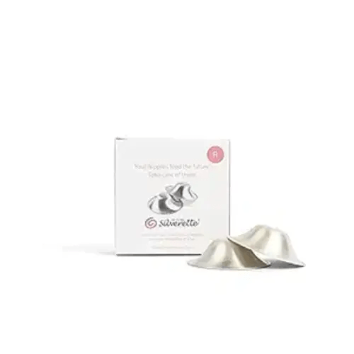 SILVERETTE The Original Silver Nursing Cups, Silverettes Metal Nipple Covers for Breastfeeding, Nursing pads, 925 Silver Nipple Cover Guards, Soothe and Protect Sore Nipples -Made in Italy