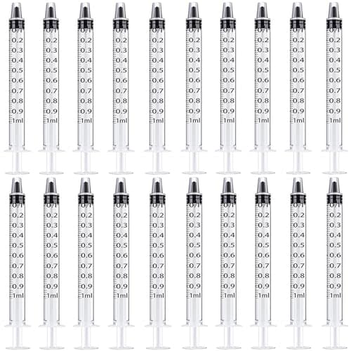 White 200 Pcs 1ml 1cc Plastic Syringe No Needle Syringe for Pets Oral | For use in Oil or Glue Applicator, Measuring or Transfering Tiny Amount of Liquids